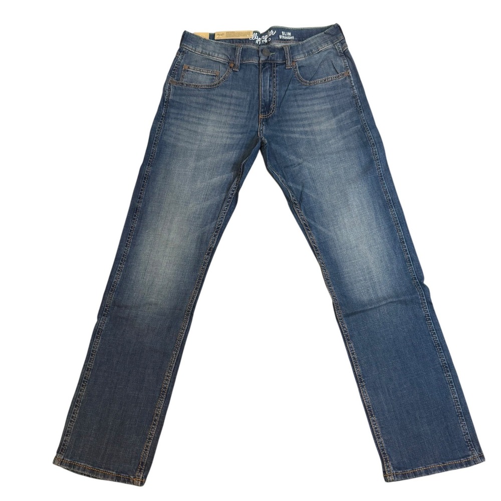 Wrangler Retro Slim Straight Mens Jeans Medium Wash Blue Denim 31x32